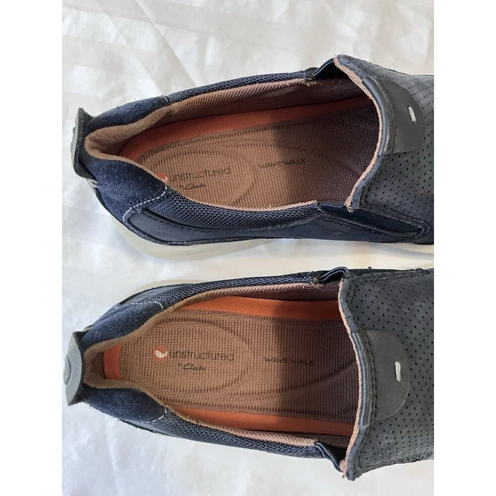 Clarks Wavewalk Unstructured Loafers Men’s 10.5 M Un Trail Step Blue Ortholite